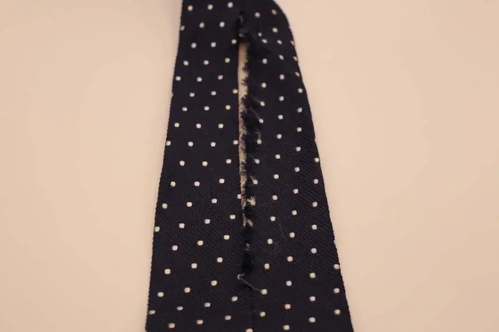 Tommy Hilfiger Navy Blue and White Polka Dot Silk Necktie